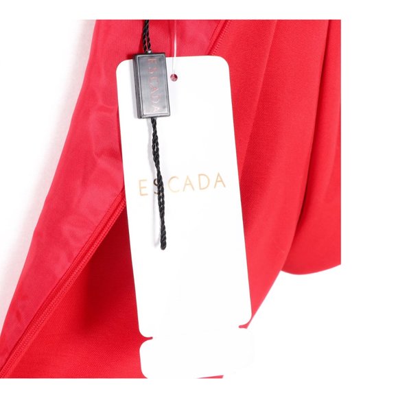 NWT Escada Natasha Red Short Sleeve Cocktail Dress w/ V-Cut Neckline - 44 /US 14 - Picture 8 of 11